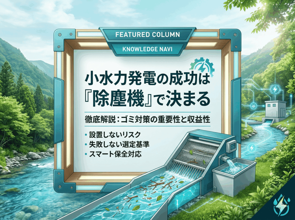 小水力発電の収益性を左右する除塵機の重要性