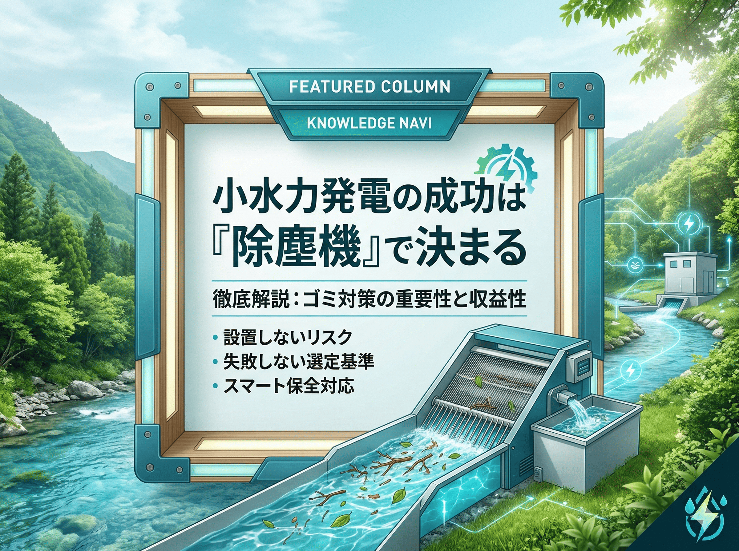 小水力発電の収益性を左右する除塵機の重要性
